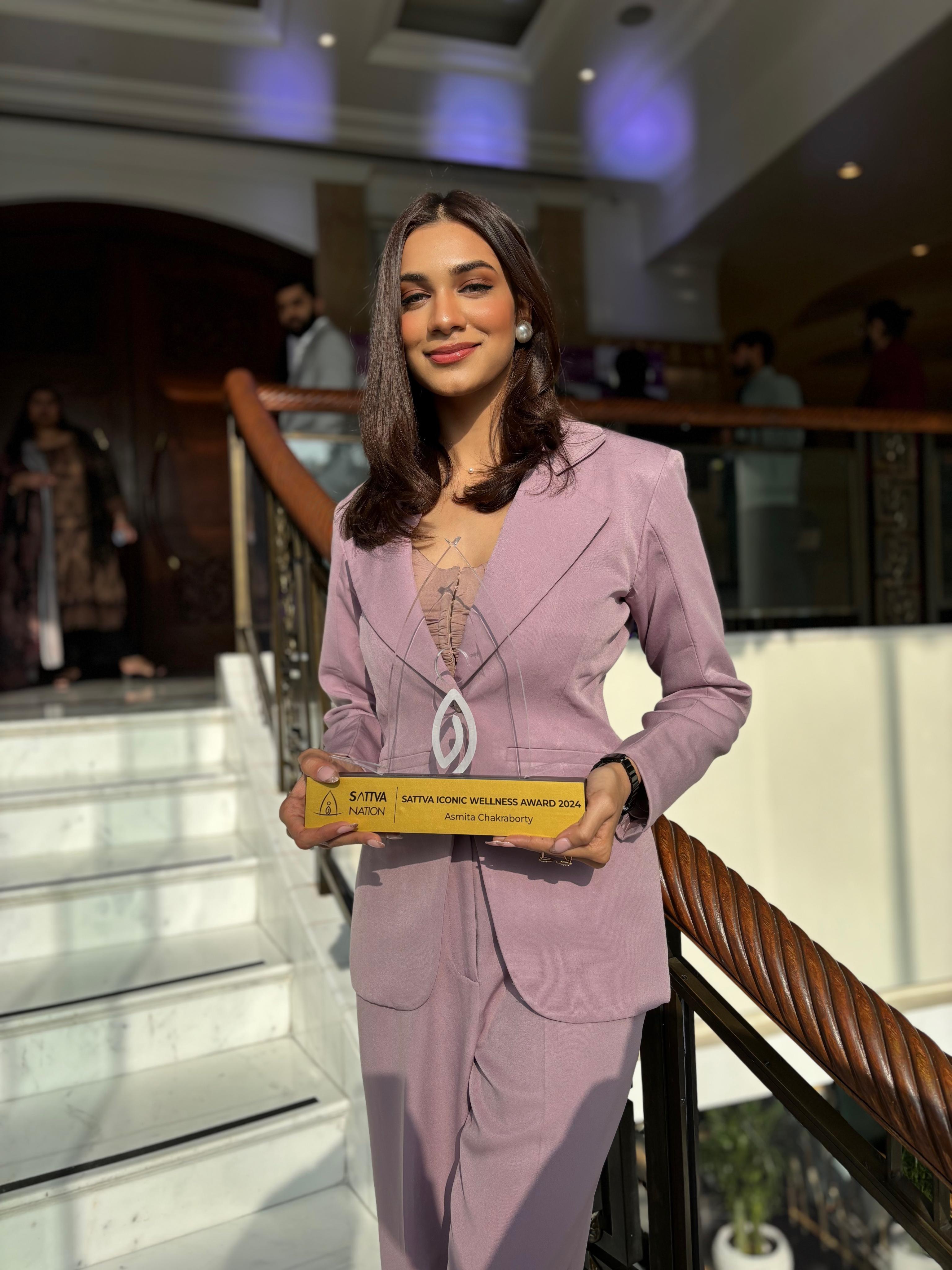 Asmita Chakraborty honored with the Sattva Iconic Wellness Award by Sattva Nation