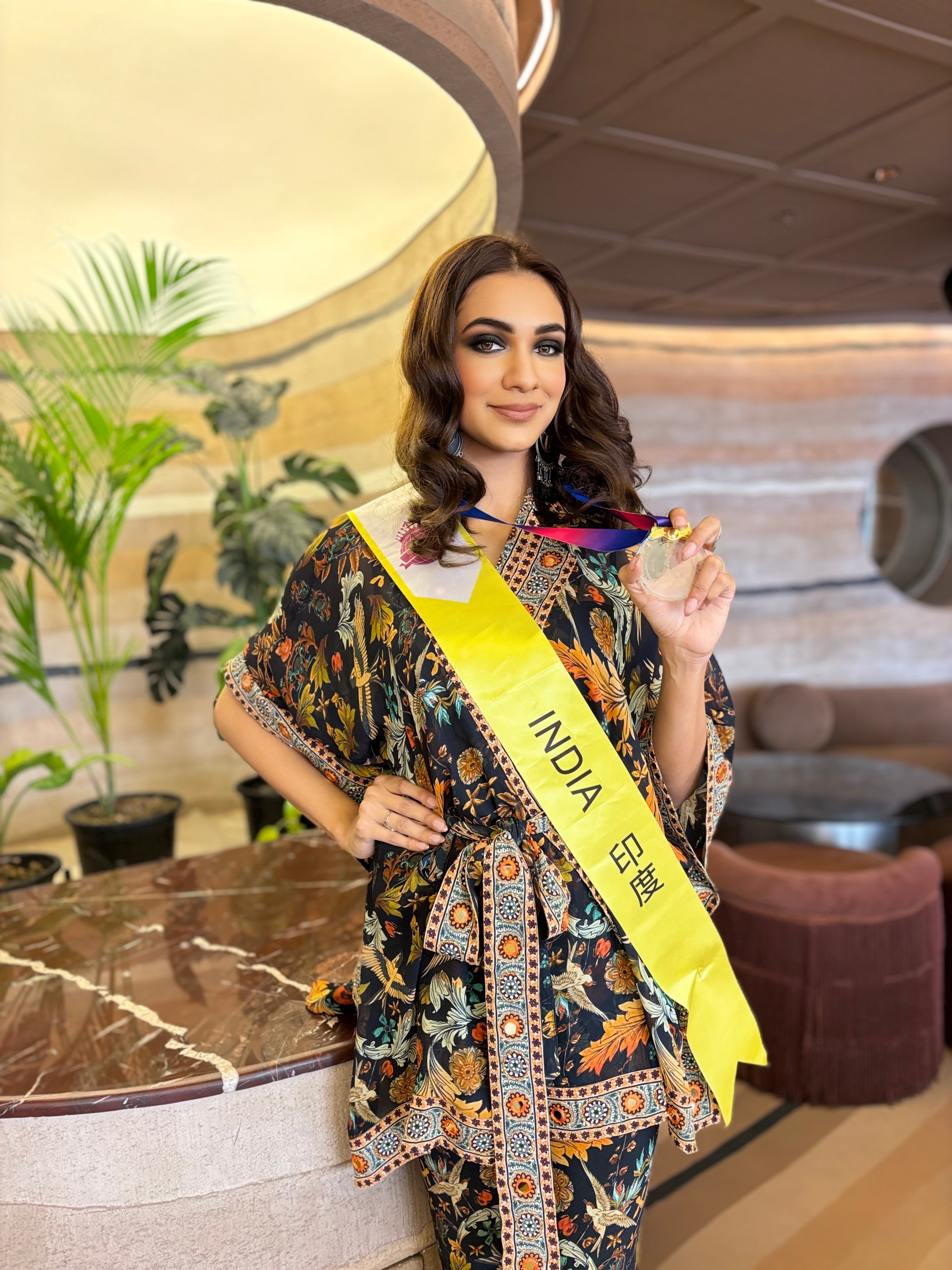 India’s Asmita Chakraborty won the Best in Talent award at the 2023 Miss Tourism World contest